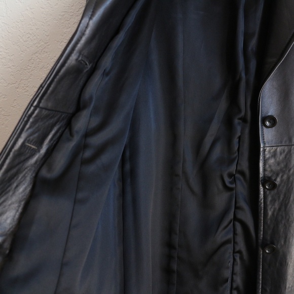 Bebe ankle length black leather coat - Picture 8 of 15